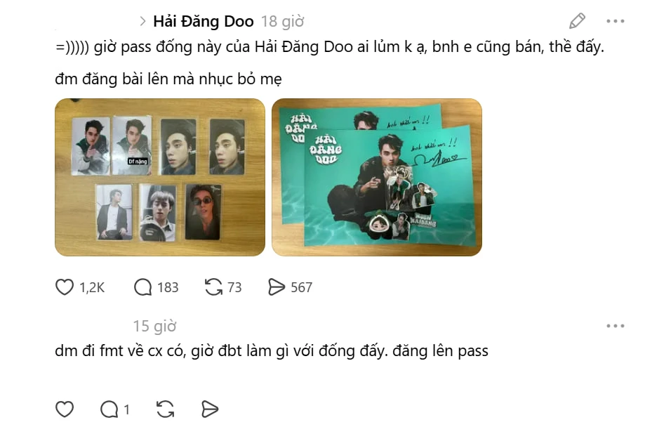 Thanh lý đồ dùng liên quan đến Hải Đăng Doo